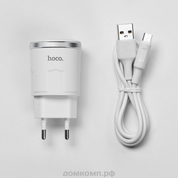 СЗУ HOCO C37 с кабелем microUSB недорого. домкомп.рф